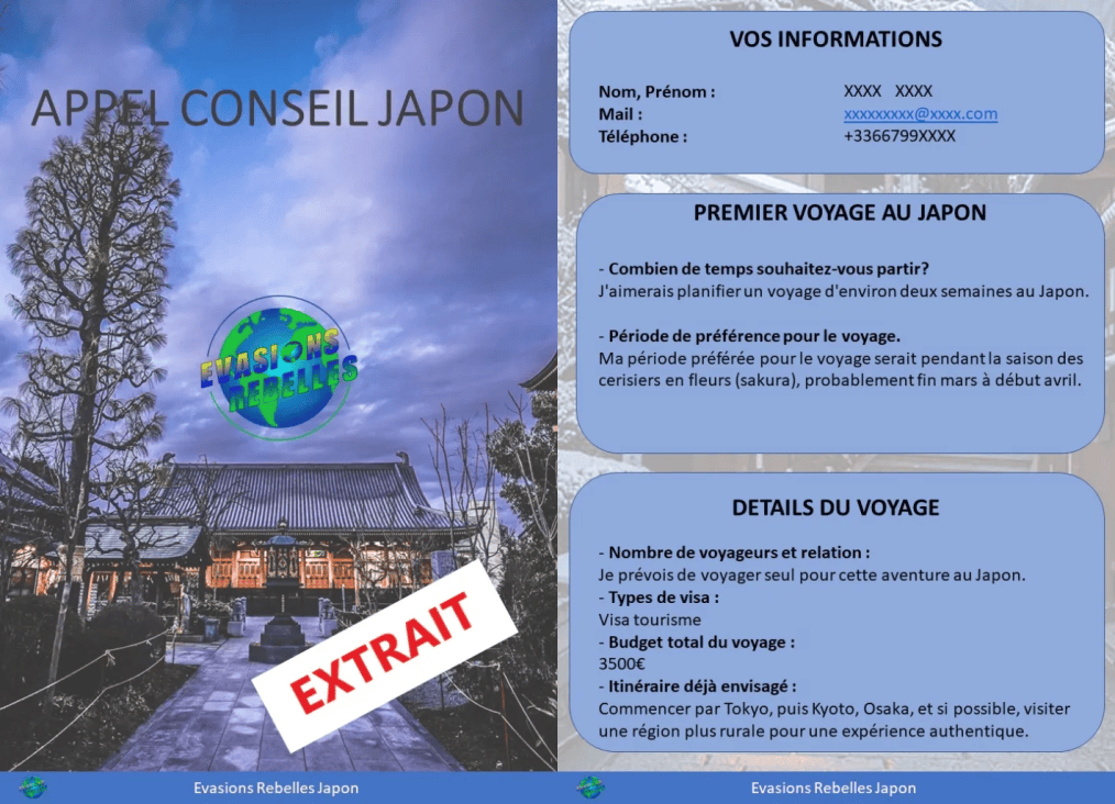 appel Conseil Japon - Travel planner japon